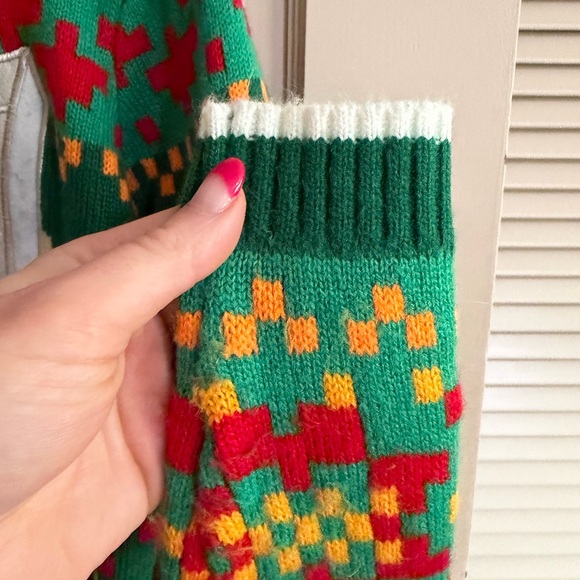 Boys Ugly Christmas Sweater Cats And Pizza - Small Hole See Pic Size M - Picture 4 of 7